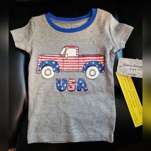 ❤️🤍💙 NWT! 🇺🇸🛻 Cute Tommy Bahama Kids USA Patriotic Truck T-shirt 24-M